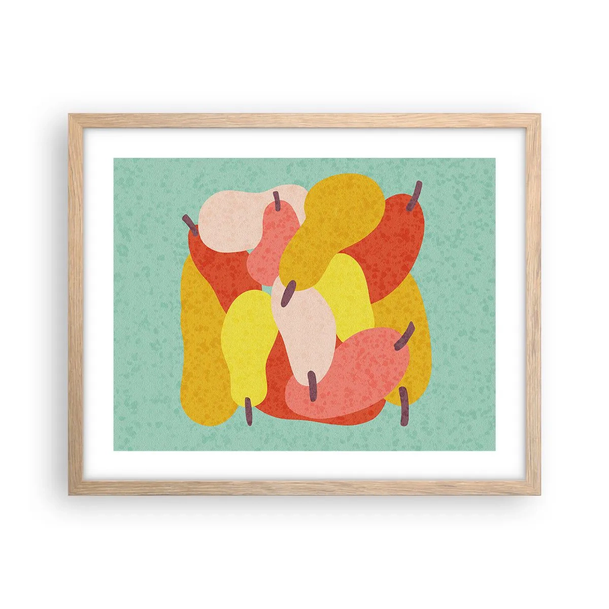 Plakat i ramme af lyst egetræ - Smag på sommersolen - 50x40 cm