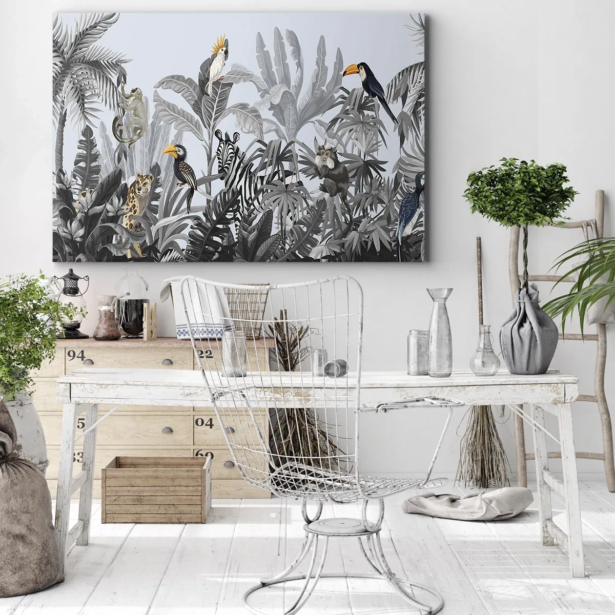 Lærredstryk - Billede på lærred - En afrikansk fabel - 100x70 cm