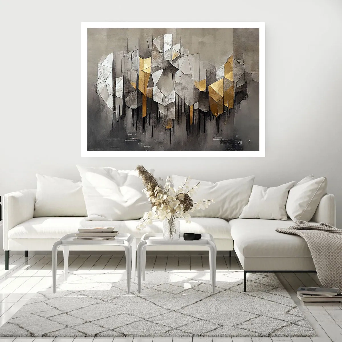 Plakat - Komposition lavet af is og lys - 50x40 cm