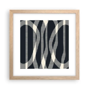 Plakat i ramme af lyst egetræ - Forsøg på at bryde igennem mørket - 30x30 cm