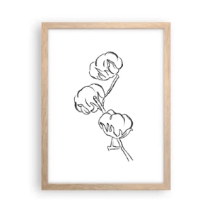 Plakat i ramme af lyst egetræ - Bomuld ned - 30x40 cm