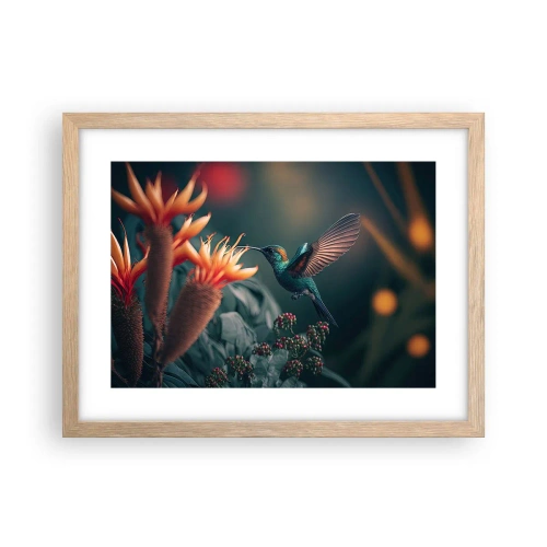 Plakat i ramme af lyst egetræ - Et virkelig farverigt liv - 40x30 cm