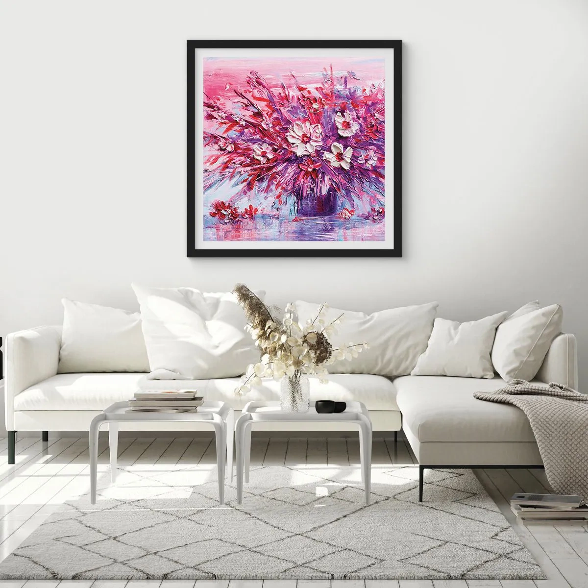 Plakat i sort ramme - Uskyld og lidenskab  - 30x30 cm