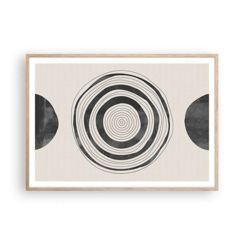 Plakat i ramme af lyst egetræ - Det vigtige er det, der er imellem - 100x70 cm