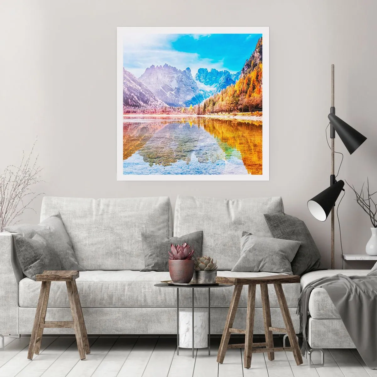 Plakat - Og det er allerede efterår i bjergene - 50x50 cm