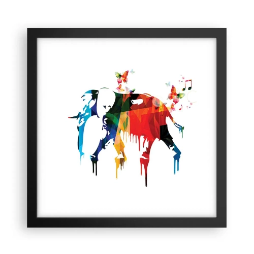 Plakat i sort ramme - Alle kan danse - 30x30 cm
