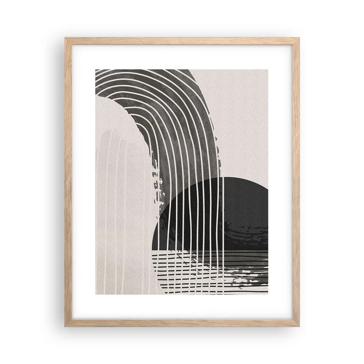 Plakat i ramme af lyst egetræ - Derhen og tilbage - 40x50 cm