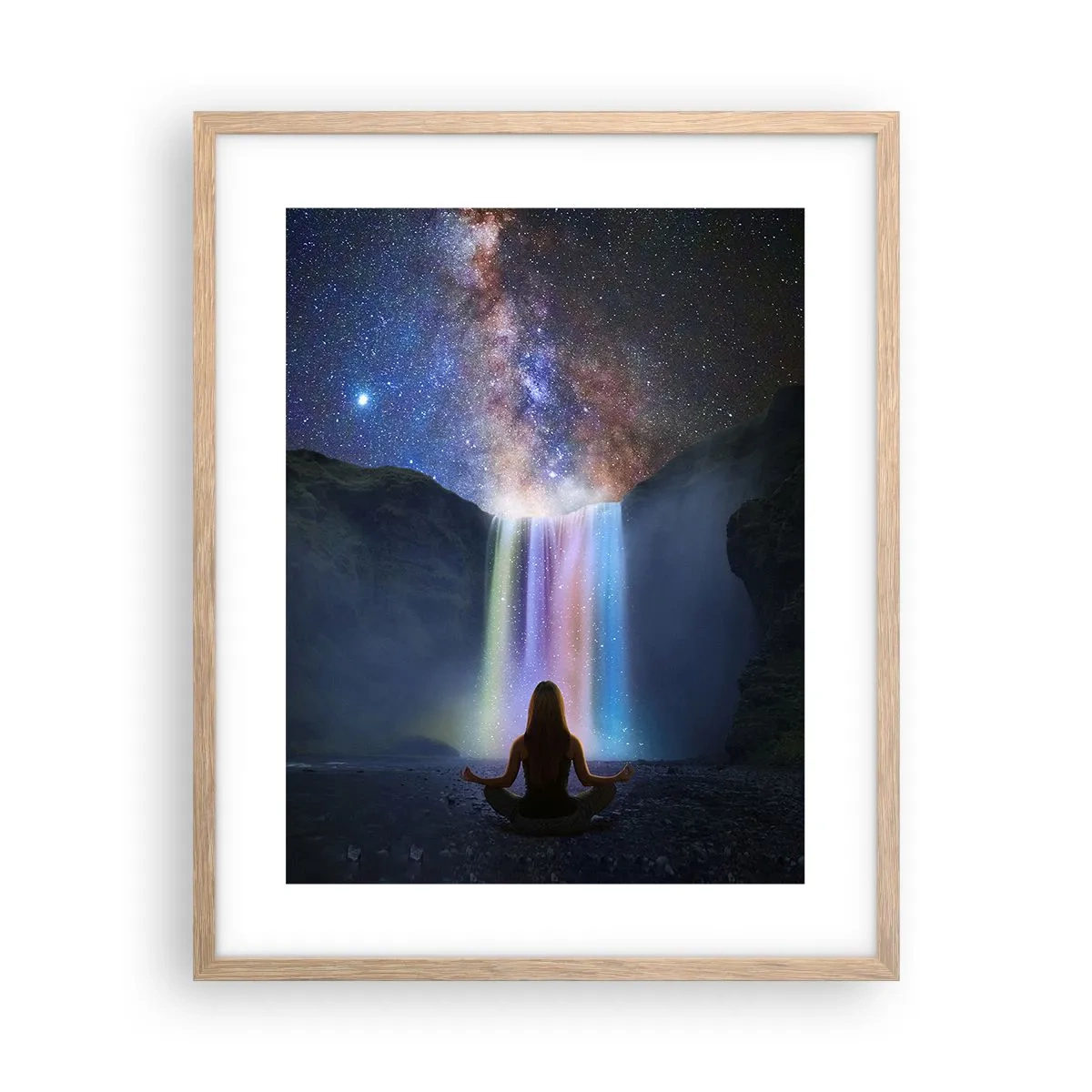 Plakat i ramme af lyst egetræ - Absolut harmoni - 40x50 cm