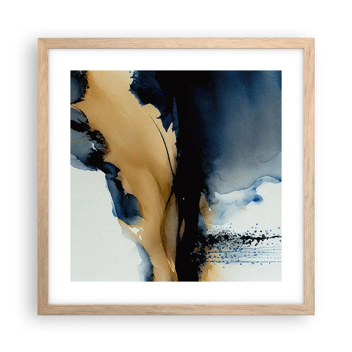 Plakat i ramme af lyst egetræ - Bag sløret - 40x40 cm