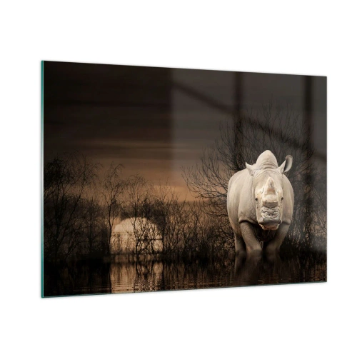 Billede på glas - Hvidt mod naturen - 100x70 cm