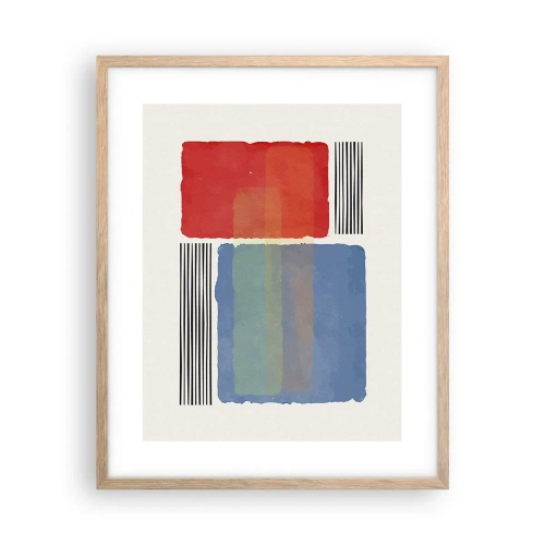 Plakat i ramme af lyst egetræ - Geometriens ånd og bogstav - 40x50 cm