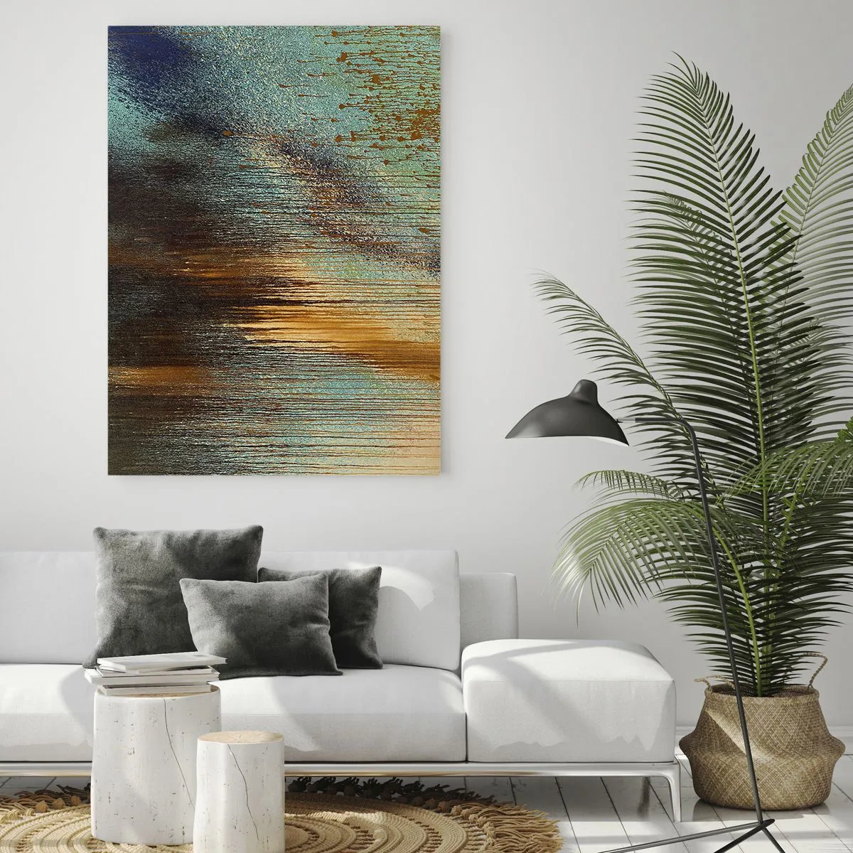 Billede på glas - En utilsigtet farverig komposition - 50x70 cm