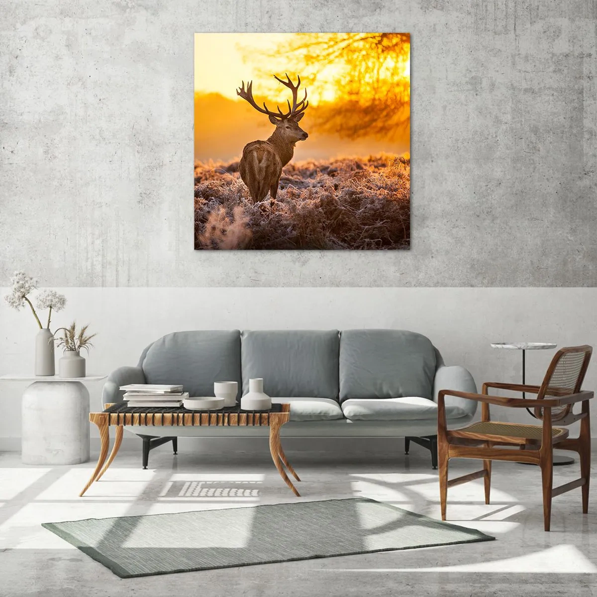 Billede på glas - Kongen af efterårsskoven - 50x50 cm