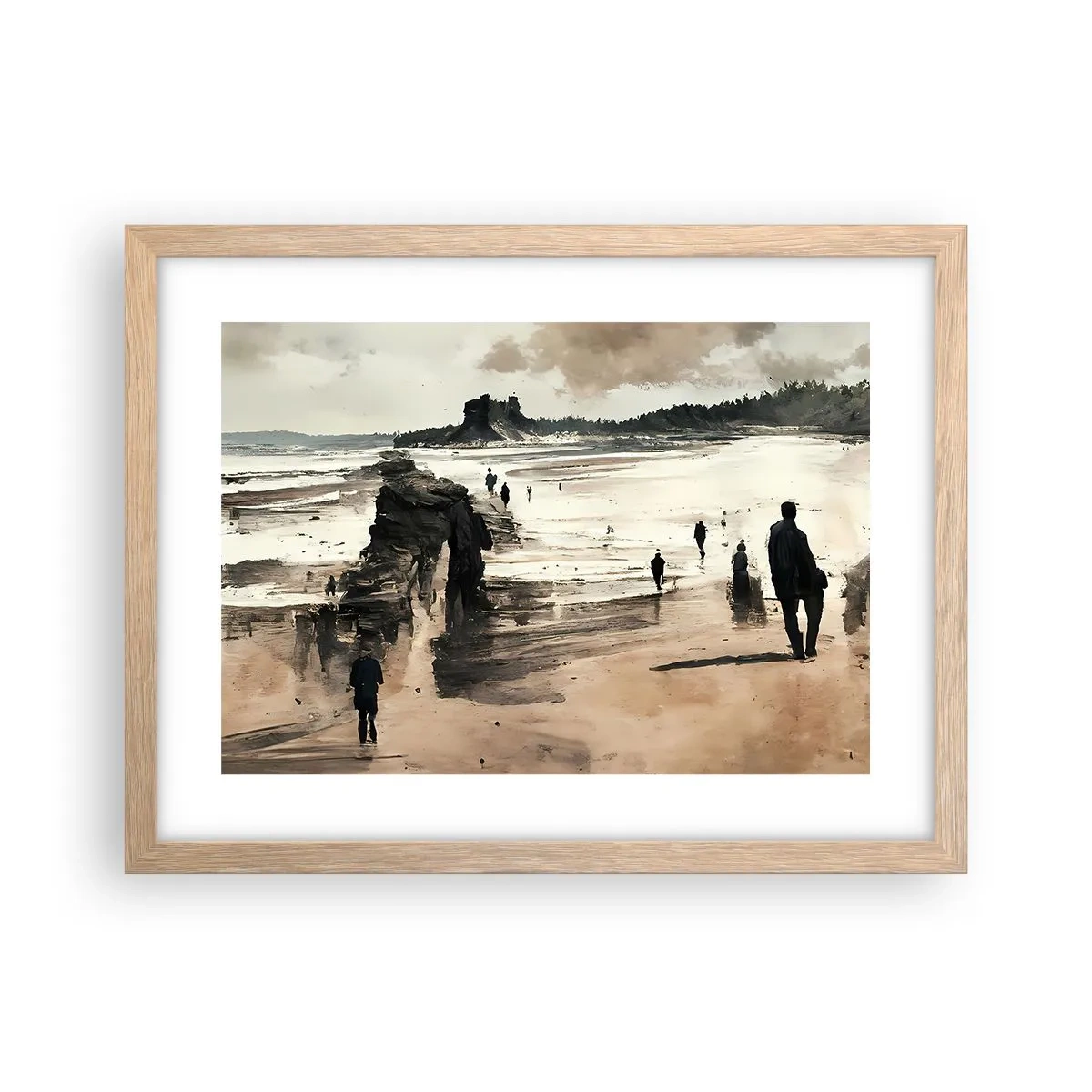 Plakat i ramme af lyst egetræ - Indkaldt - 40x30 cm