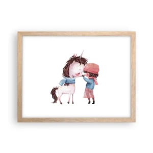 Plakat i ramme af lyst egetræ - En vinterhistorie - 40x30 cm