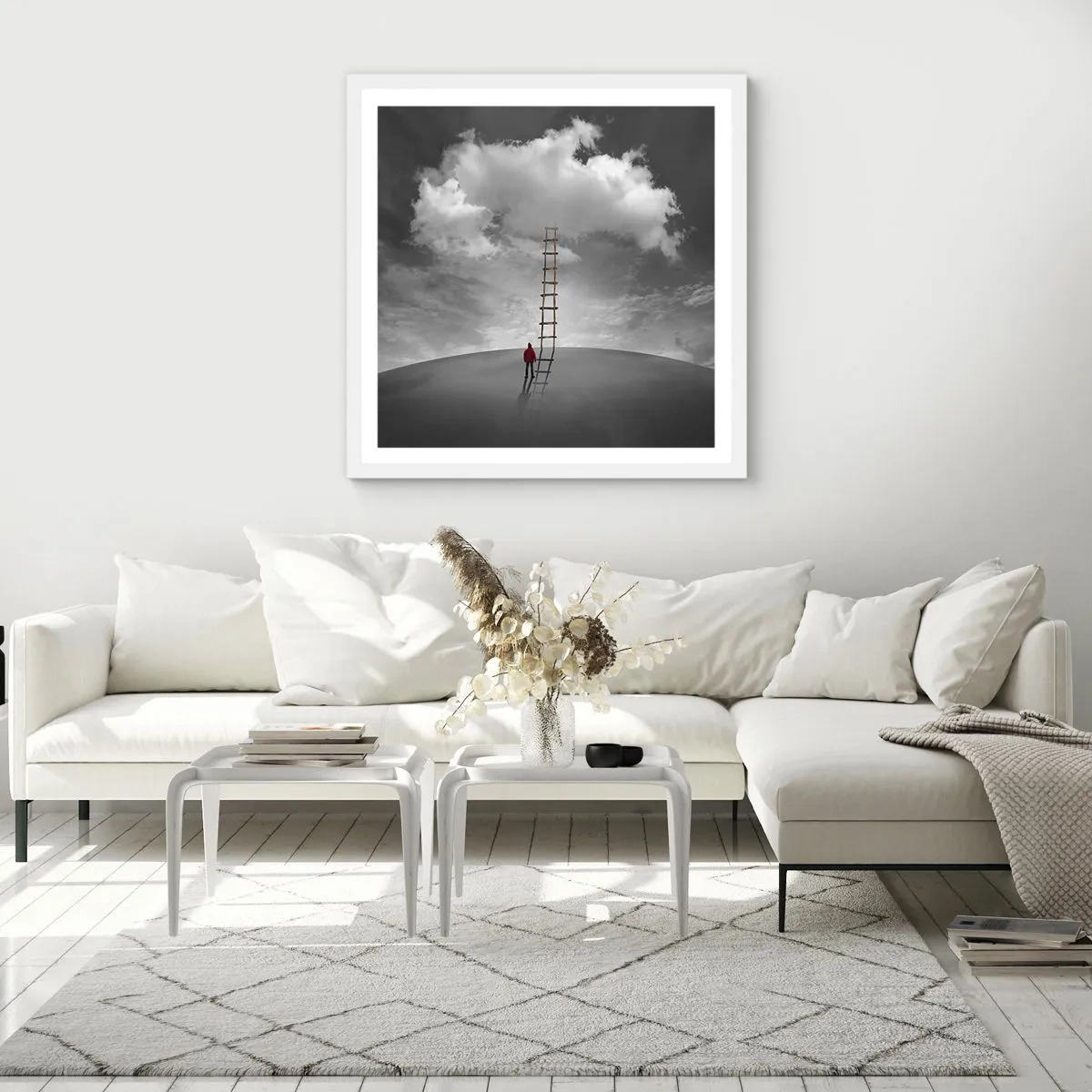 Plakat i hvid ramme - Alt er muligt - 60x60 cm