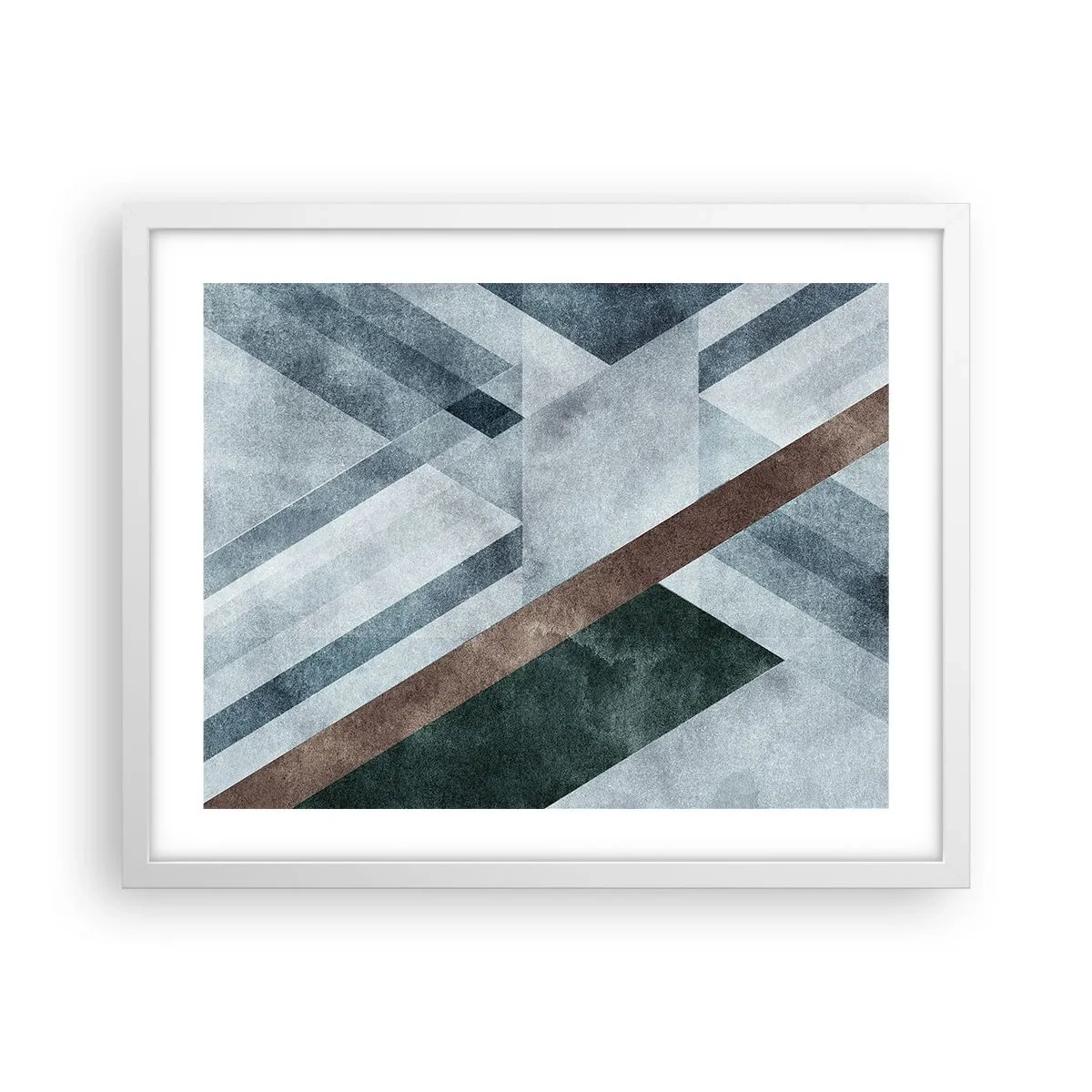 Plakat i hvid ramme - Sofistikeret elegance i geometri - 50x40 cm