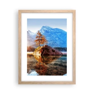 Plakat i ramme af lyst egetræ - Naturen i et nyt lys - 30x40 cm