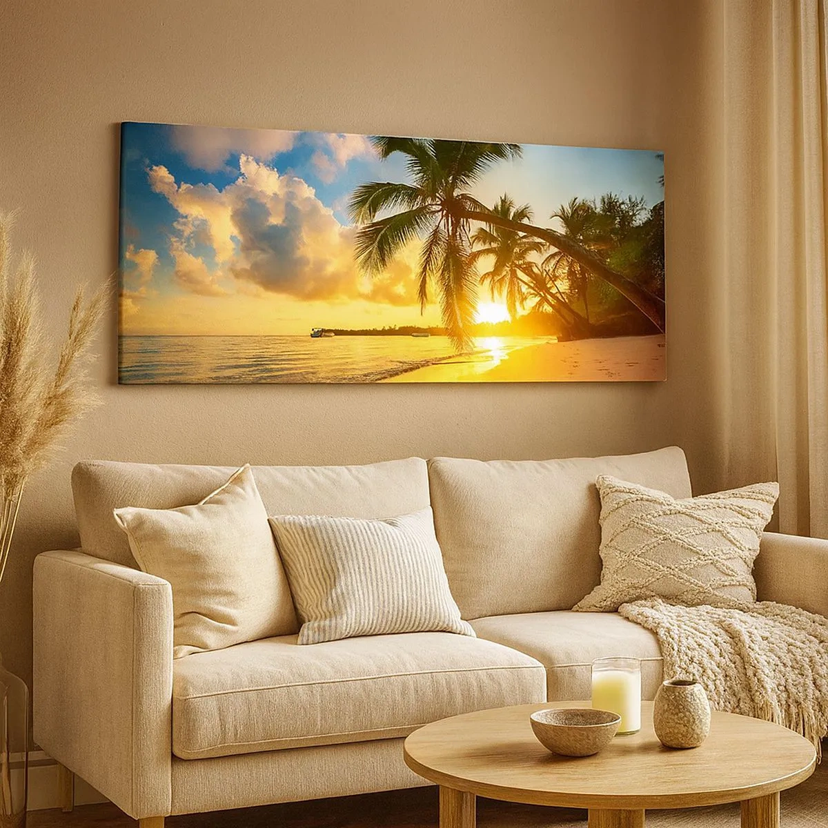Lærredstryk - Billede på lærred - Caribisk drøm - 100x40 cm