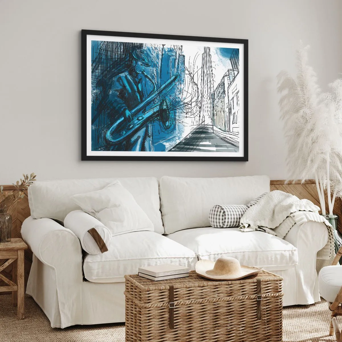 Plakat i sort ramme - Byens rapsodi - 50x40 cm