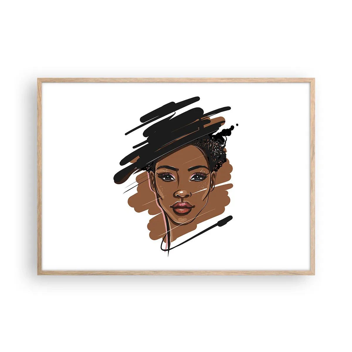 Plakat i ramme af lyst egetræ - Sød som chokolade - 100x70 cm
