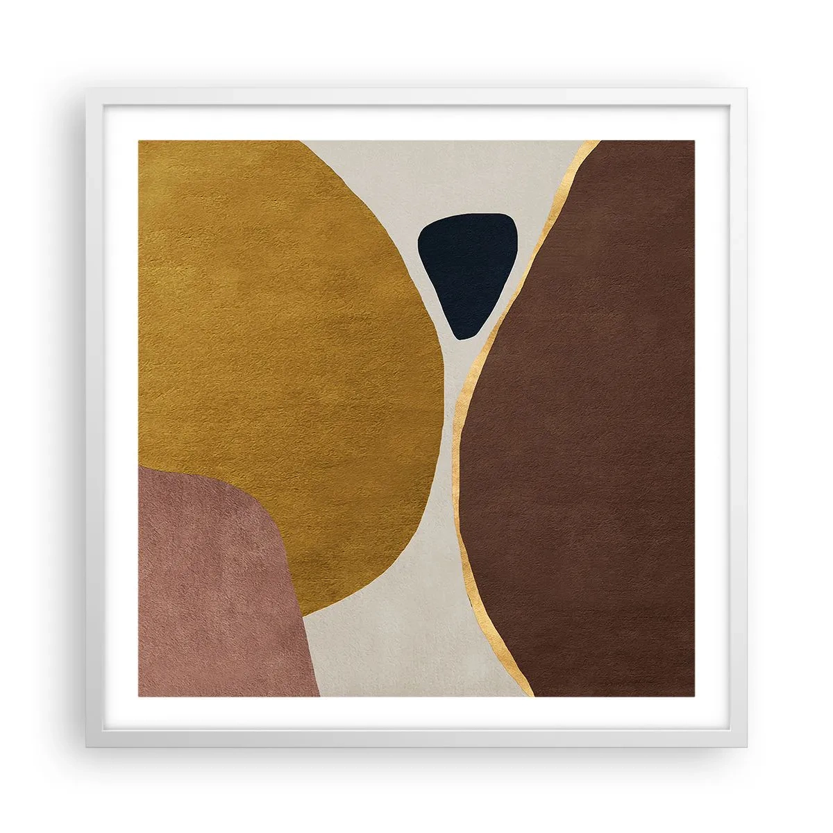 Plakat i hvid ramme - Abstraktion - et sted i rummet - 60x60 cm