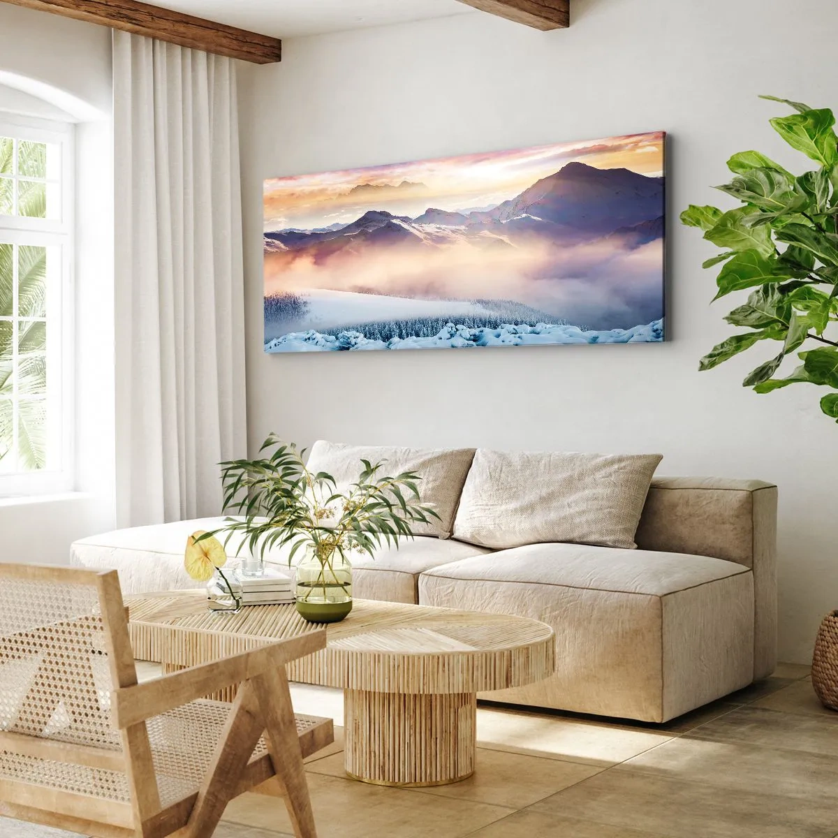 Lærredstryk - Billede på lærred - Naturens kraft og renhed - 160x50 cm