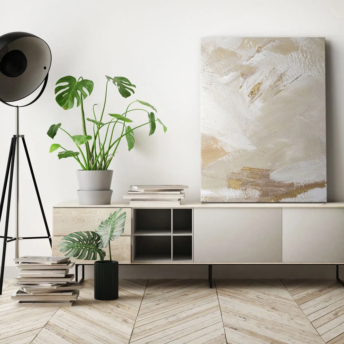 Lærredstryk - Billede på lærred - Pastelkomposition - 55x100 cm