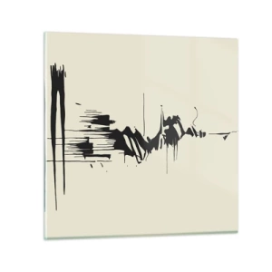 Billede på glas - Skyndsom abstraktion - 30x30 cm