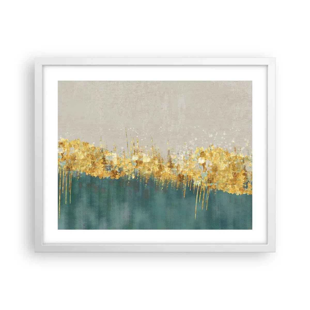 Plakat i hvid ramme - Den gyldne grænse - 50x40 cm