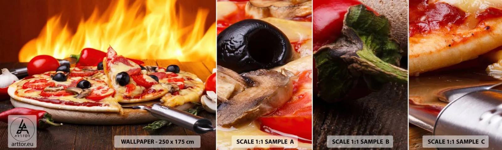 Fototapet Prøve Standard Eco - From Italy with love - Gastronomi, Pizza, Italien - 100x30 cm