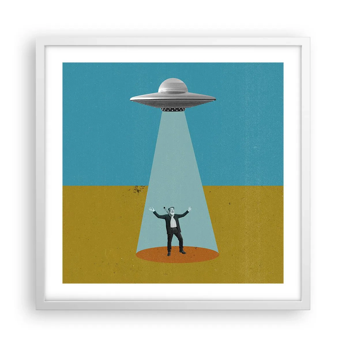 Plakat i hvid ramme - Et tæt møde - 50x50 cm