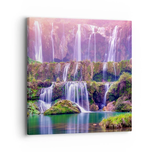 Lærredstryk - Billede på lærred - Trappe til himlen - 40x40 cm