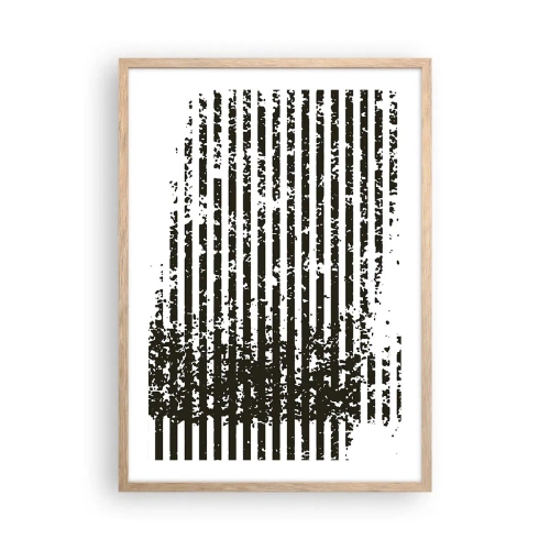 Plakat i ramme af lyst egetræ - Rytme og støj - 50x70 cm
