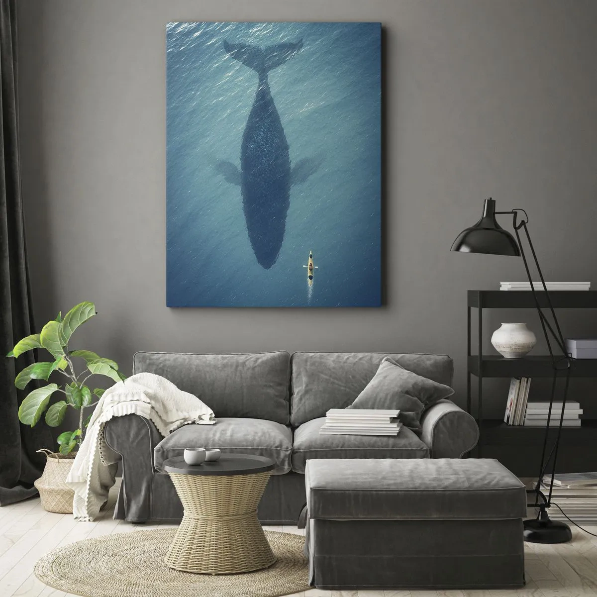 Lærredstryk - Billede på lærred - Møde på havet - 70x100 cm