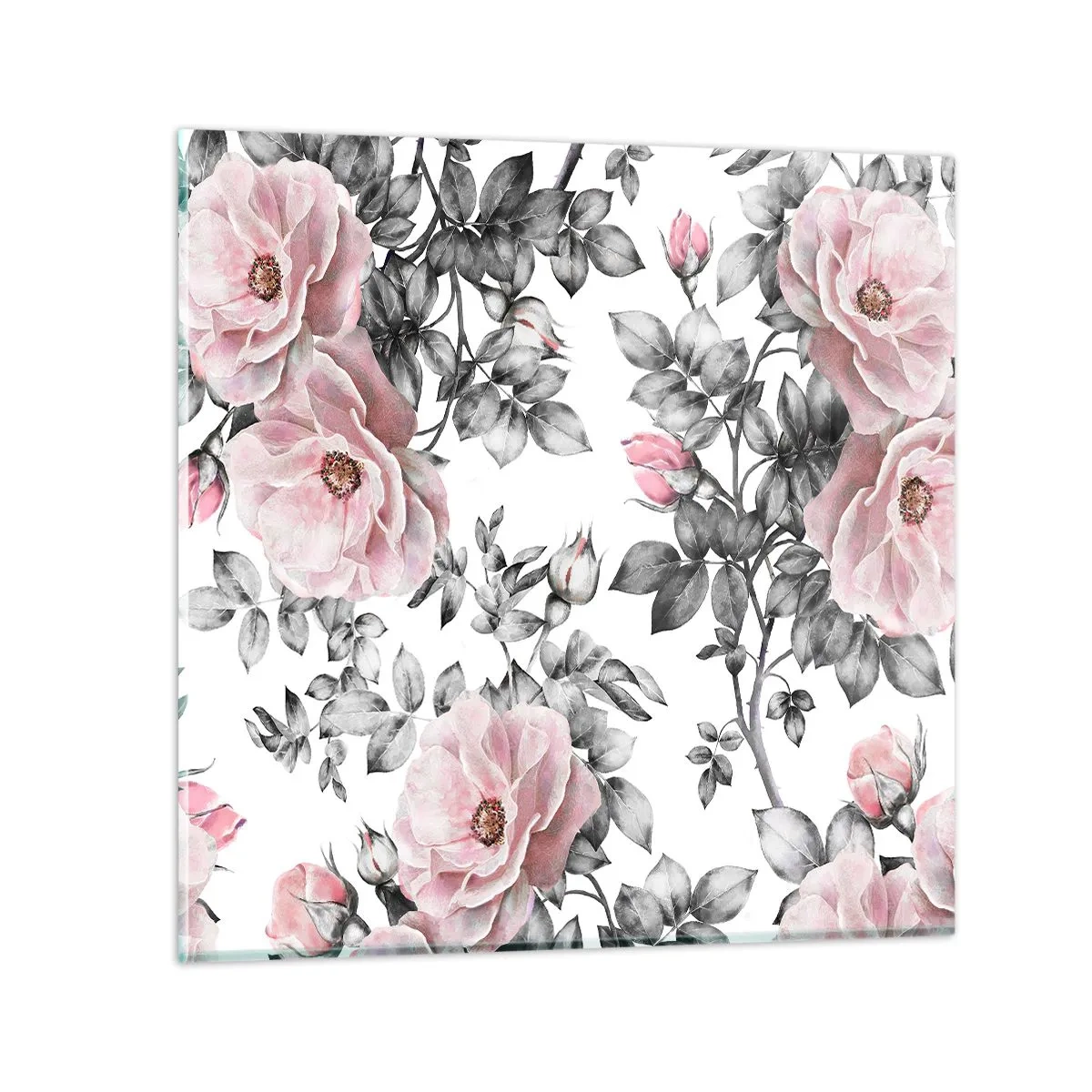 Billede på glas - Forsvind i rosenblomsterne - 70x70 cm