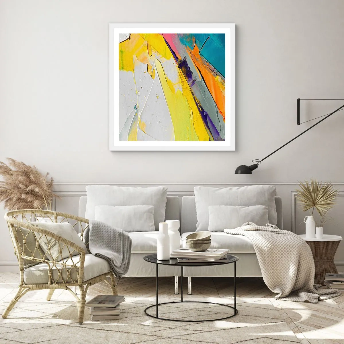 Plakat i hvid ramme - Lysets anatomi - 60x60 cm