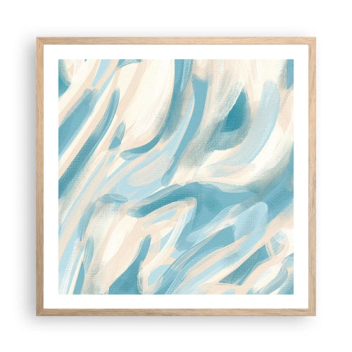 Plakat i ramme af lyst egetræ - Forårsbriser - 60x60 cm