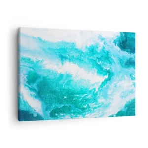 Lærredstryk - Billede på lærred - Abstrakt hvirvel i blå nuancer - 70x50cm - I kernen af elementet - Moderne vægdekoration til stue og soveværelse ARTTOR