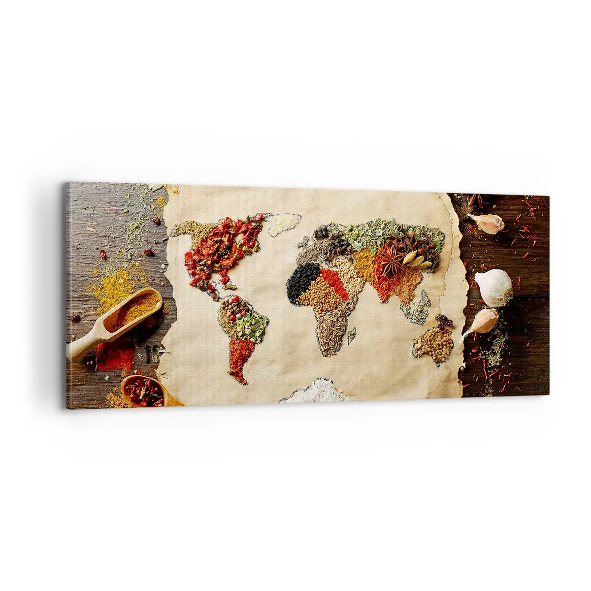 Lærredstryk - Billede på lærred - Alle verdens smage - 100x40 cm