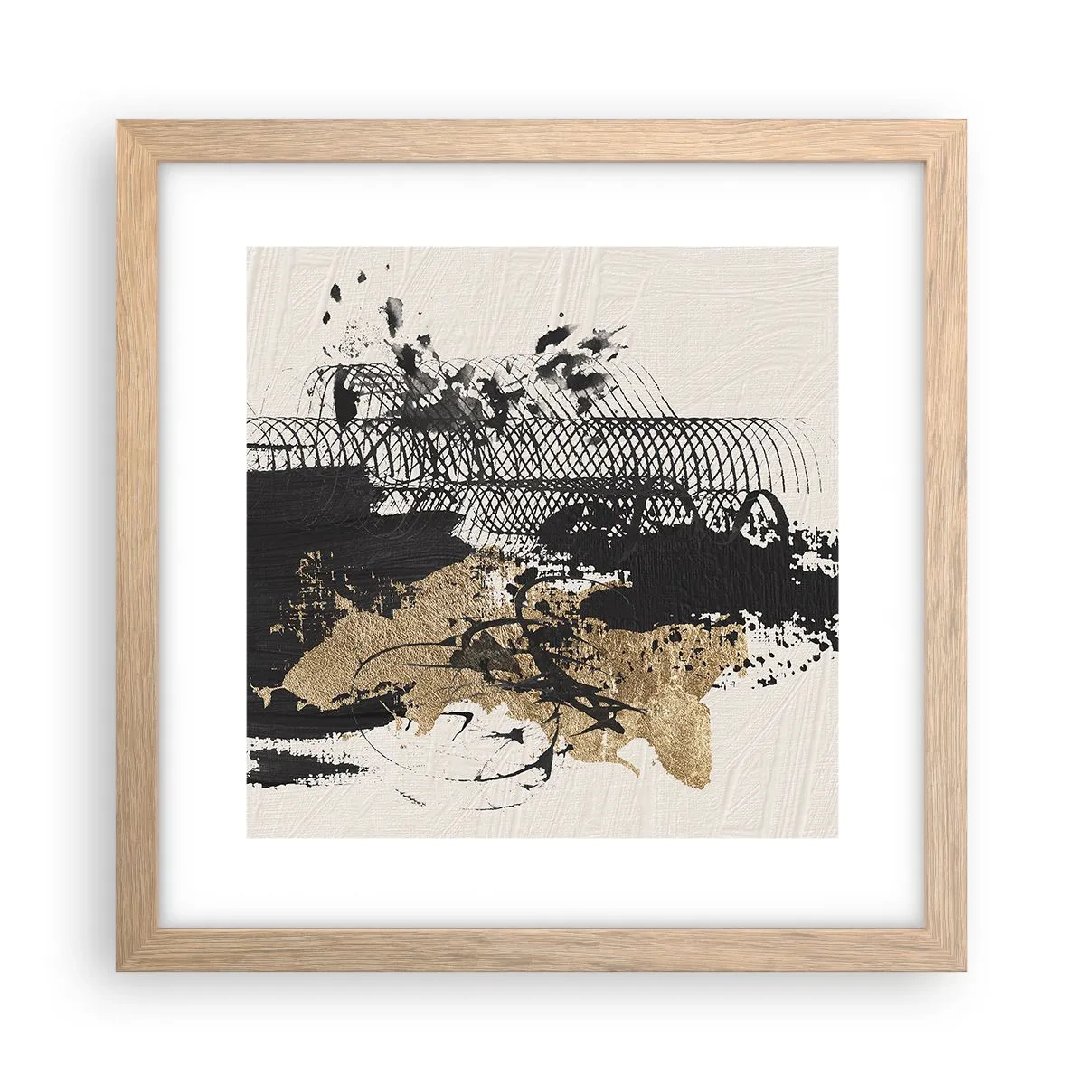 Plakat i ramme af lyst egetræ - Komposition med lidenskab - 30x30 cm