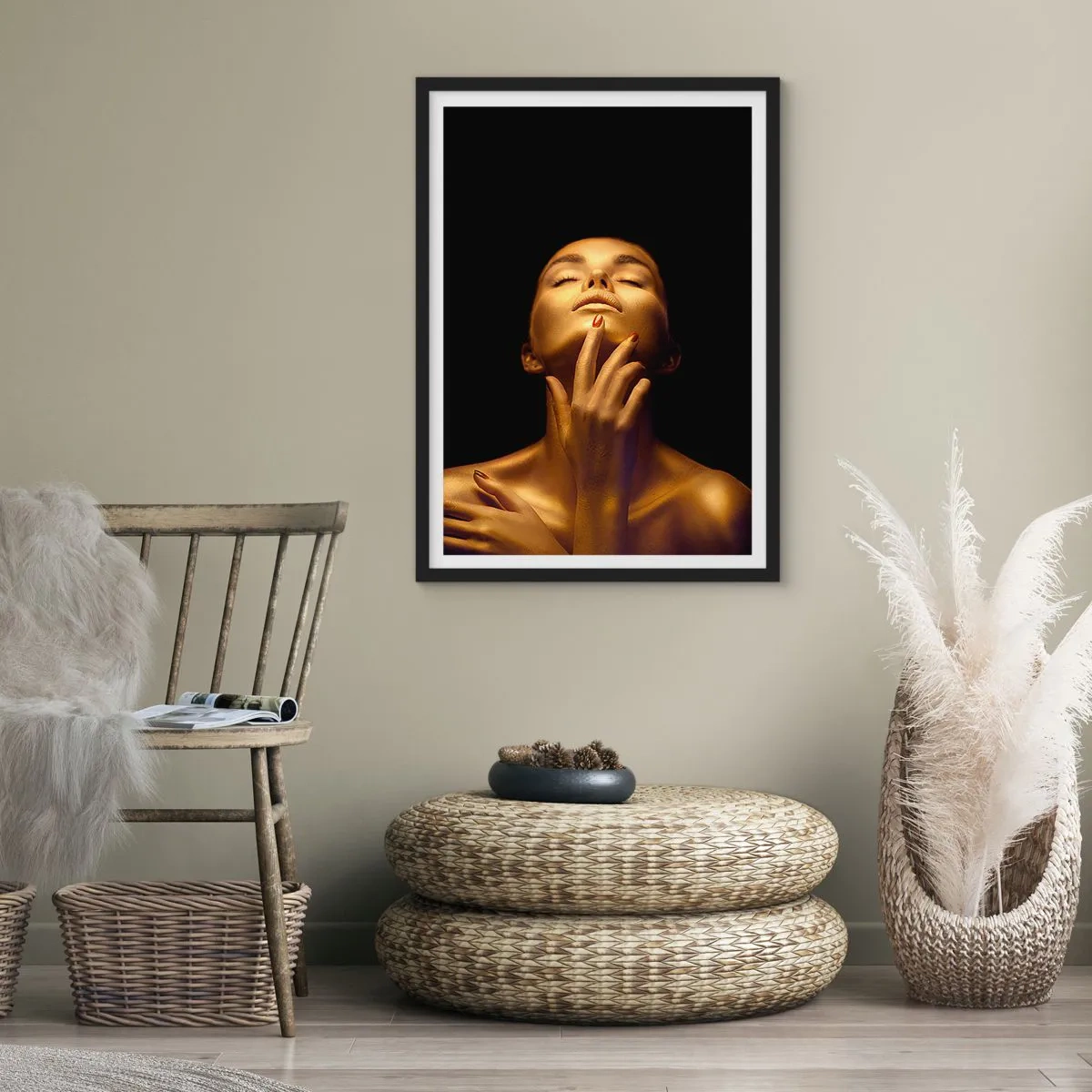 Plakat i sort ramme - Som gylden silke - 40x50 cm