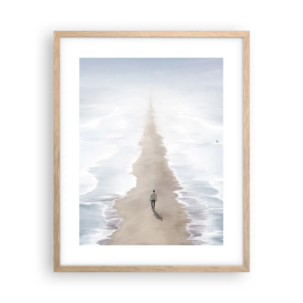 Plakat i ramme af lyst egetræ - Lys fremtid - 40x50 cm