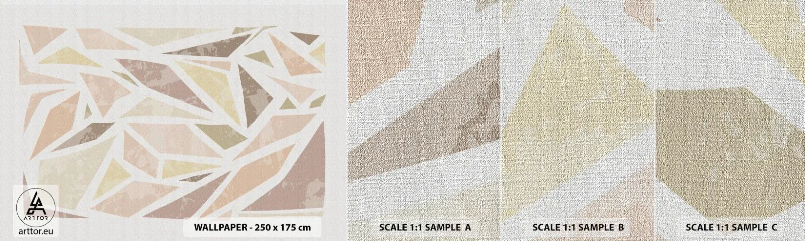 Prøve Fototapet Premium Canvas - Komposition af farvet glas - Minimalisme, Pastel, Boho - 100x30 cm