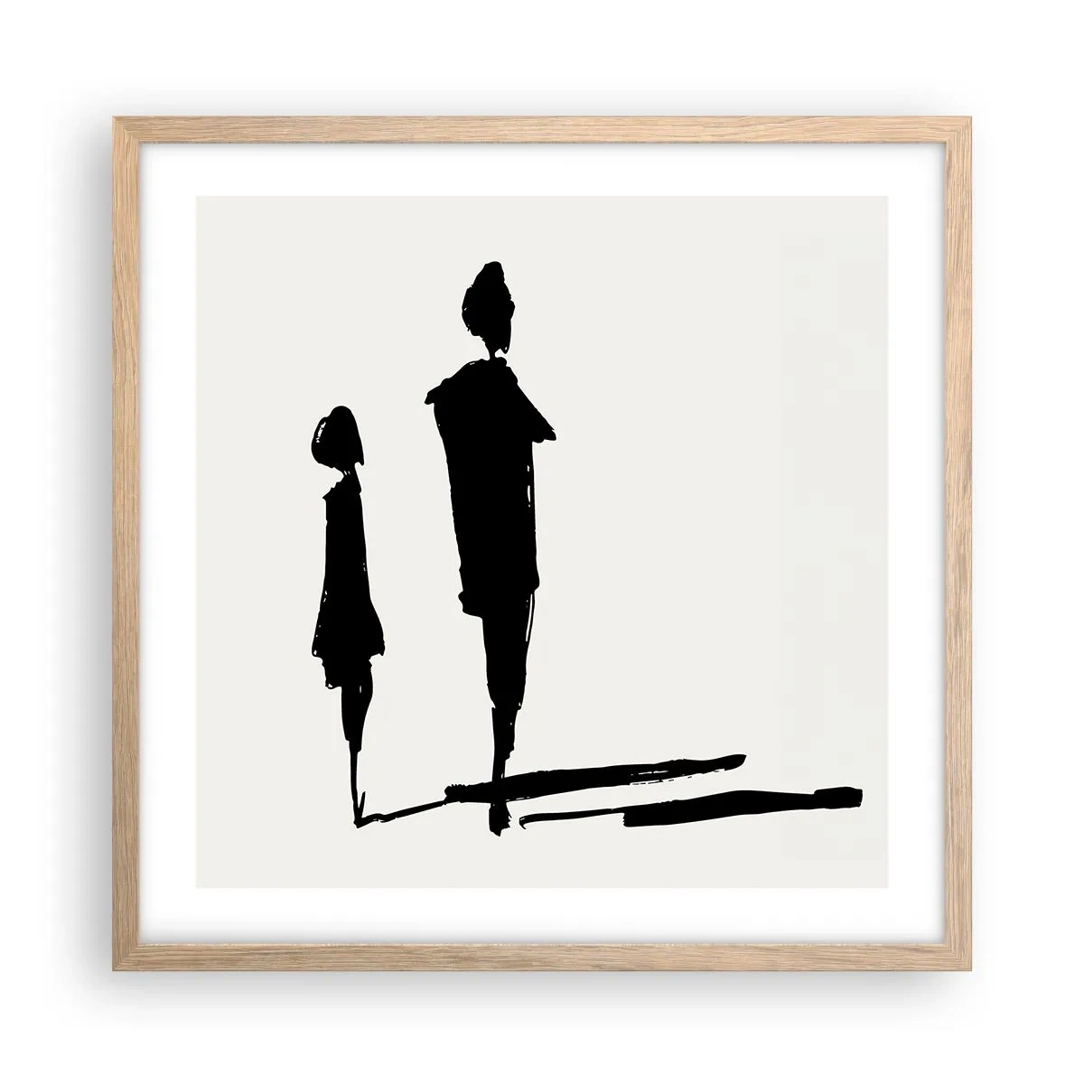 Plakat i ramme af lyst egetræ - Sikkert sammen? - 50x50 cm