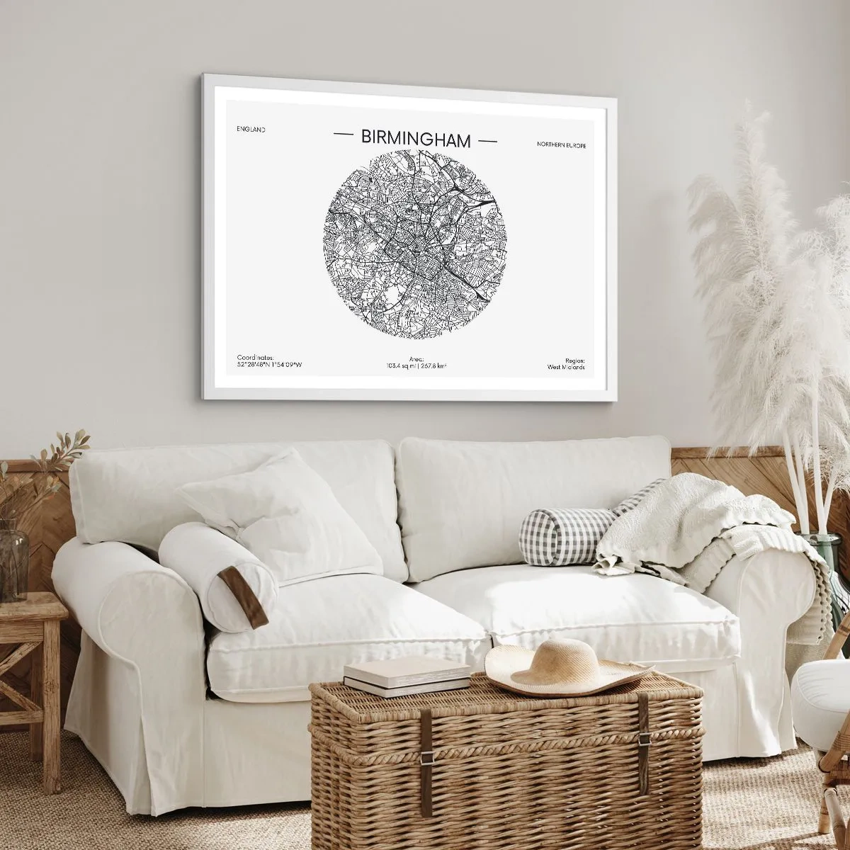Plakat i hvid ramme - Birminghams anatomi - 100x70 cm