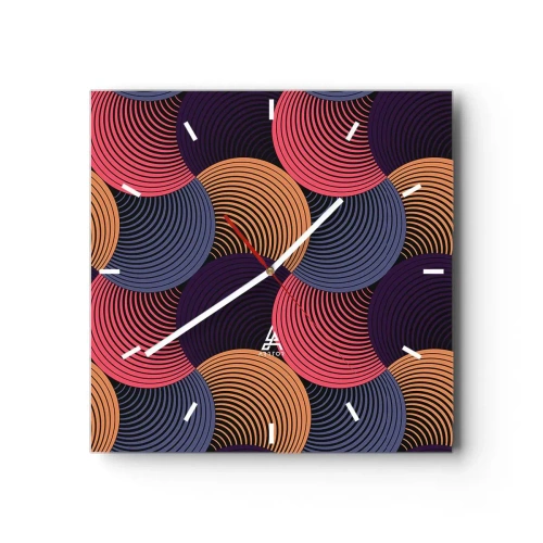 Vægur, Uret - I en cirkulær rytme - 40x40 cm