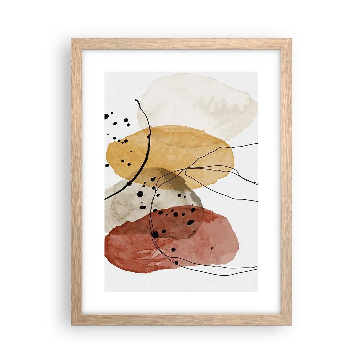 Plakat i ramme af lyst egetræ - Som lys, klar luft - 30x40 cm