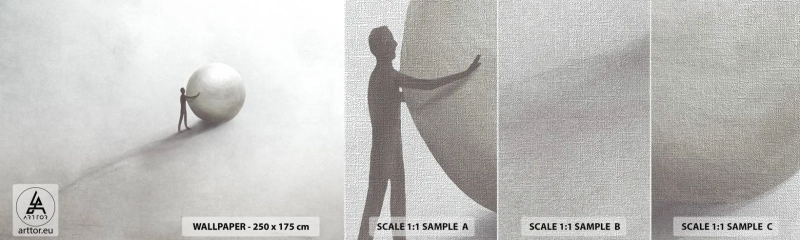 Prøve Fototapet Premium Canvas - Livets spil - Abstraktion, Stykke, Mand - 100x30 cm