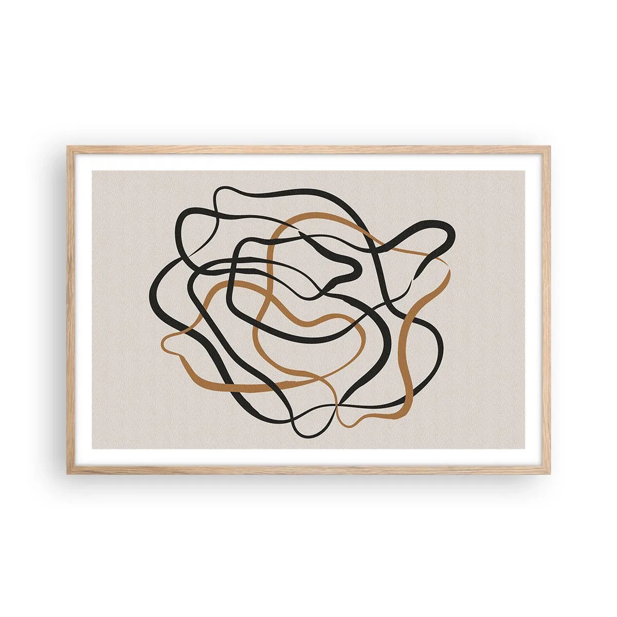Plakat i ramme af lyst egetræ - Alt er gået galt - 91x61 cm